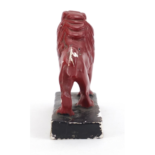 1154 - Vintage Booth's gin hand painted plaster lion, 17cm wide