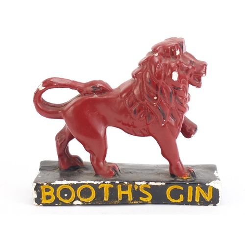 1154 - Vintage Booth's gin hand painted plaster lion, 17cm wide