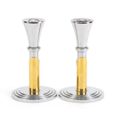 789 - Pair of WMF partially gilt candlesticks, each 14.5cm high