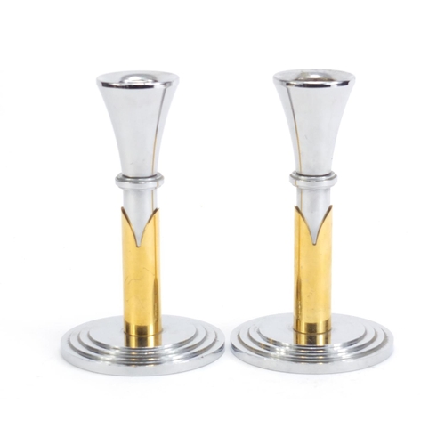 789 - Pair of WMF partially gilt candlesticks, each 14.5cm high