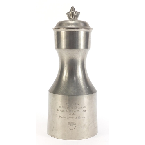 648 - Pewter flagon presented to Winston Graham to celebrate the two million sales of the Poldark novels i... 