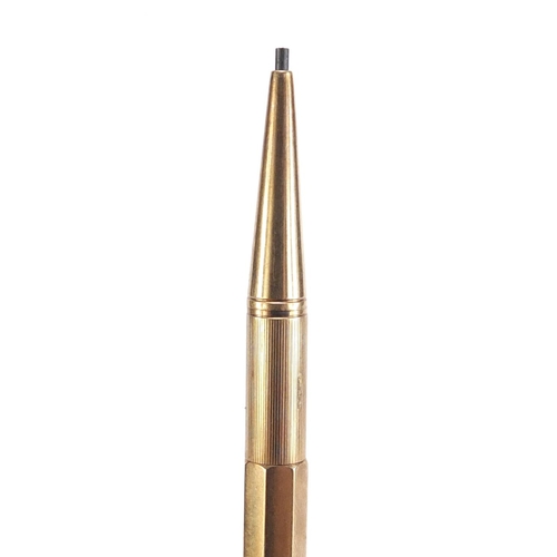 811 - 9ct gold Bakers Perm-Point propelling pencil, Birmingham hallmarked, 9cm in length, 12.2g