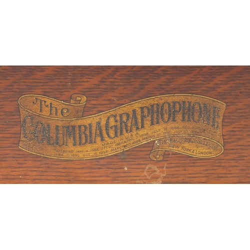 689 - The Columbia oak cased Graphophone with aluminium horn, winners of the Gold medal prize 1900, 1905 a... 