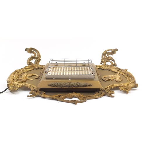 469 - French Empire style gilt metal screen decorated with Putti, 72.5cm high x 70cm wide