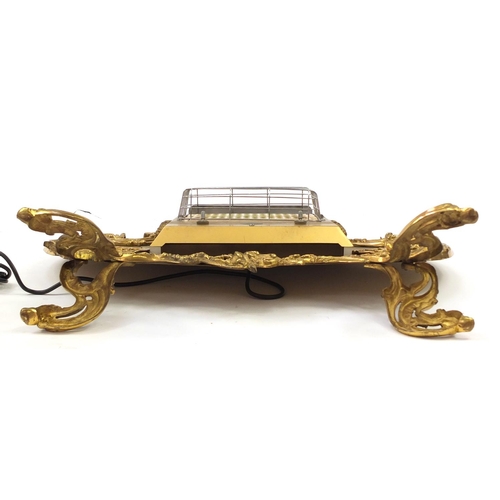 469 - French Empire style gilt metal screen decorated with Putti, 72.5cm high x 70cm wide