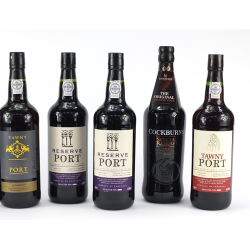 865 - Seven bottles of port including Hardys and Cockburns