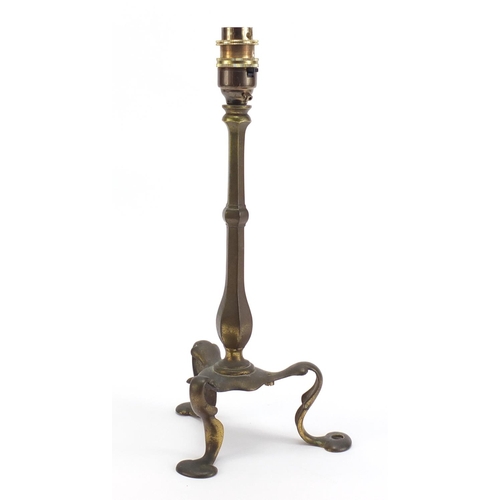 687 - Railway interest brass Pullman's carriage lamp, 32.5cm high