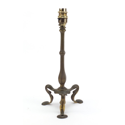 687 - Railway interest brass Pullman's carriage lamp, 32.5cm high