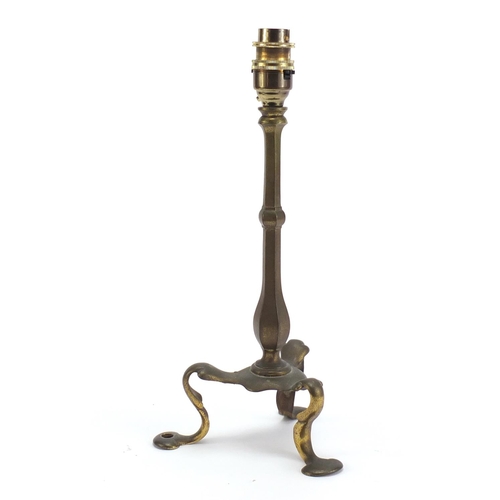 687 - Railway interest brass Pullman's carriage lamp, 32.5cm high