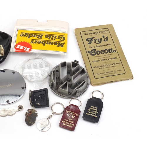 1073 - Automobilia including car badges and an ashtray