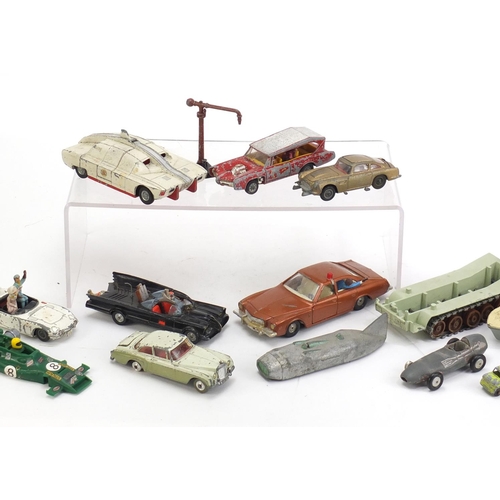 1072 - Vintage die cast vehicles including a Corgi Batmobile, Corgi James Bond Aston Martin DB5 together wi... 