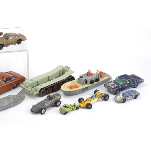 1072 - Vintage die cast vehicles including a Corgi Batmobile, Corgi James Bond Aston Martin DB5 together wi... 