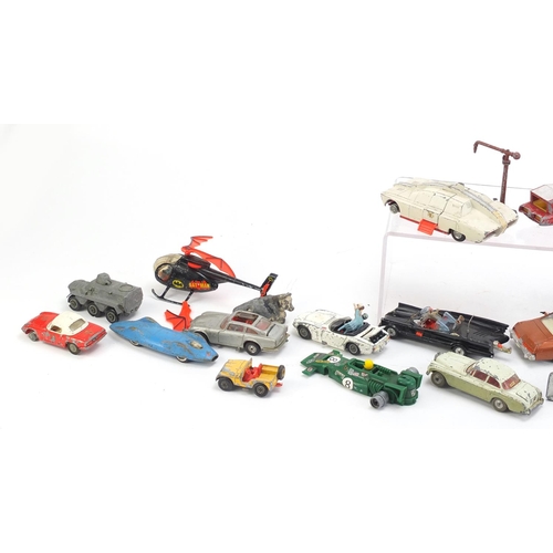 1072 - Vintage die cast vehicles including a Corgi Batmobile, Corgi James Bond Aston Martin DB5 together wi... 