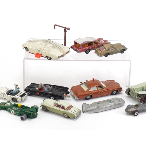 1072 - Vintage die cast vehicles including a Corgi Batmobile, Corgi James Bond Aston Martin DB5 together wi... 