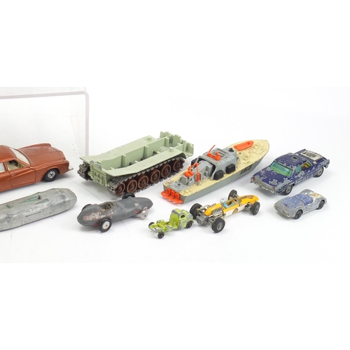 1072 - Vintage die cast vehicles including a Corgi Batmobile, Corgi James Bond Aston Martin DB5 together wi... 