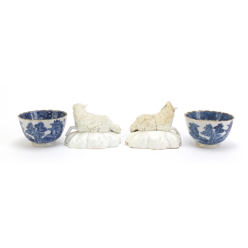 1126 - Antique English ceramics including two tea bowls, the largest each 9cm wide