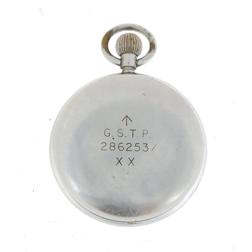 89 - British military Jaeger LeCoultre pocket watch with subsidiary dial, engraved GSTP 286253/XX to the ... 