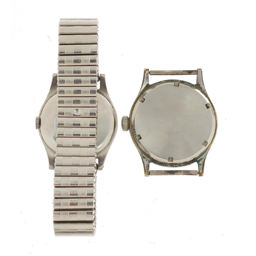 205 - Two vintage gentlemen's wristwatches with military type dials, comprising J W Benson Tropical and Wi... 