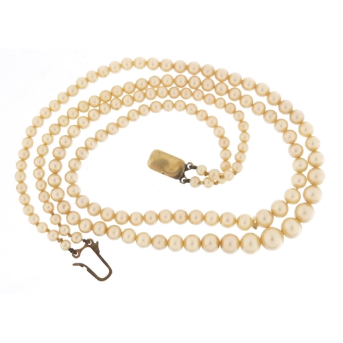 1269 - Simulated pearl necklace case with 9ct gold clasp