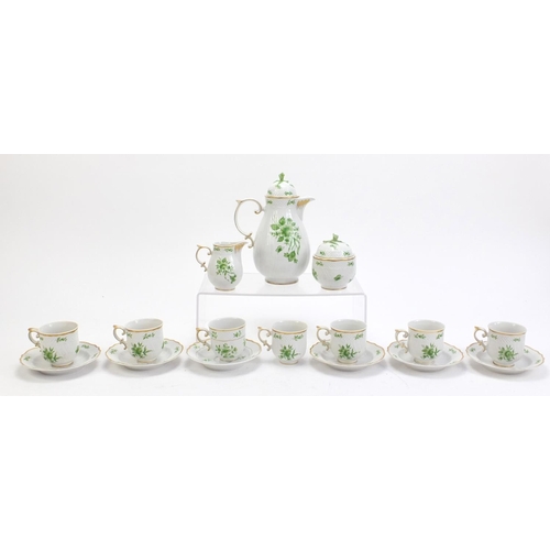 914 - Hungarian porcelain teaware hand painted with flowers by Hollohaza, the largest 21cm high