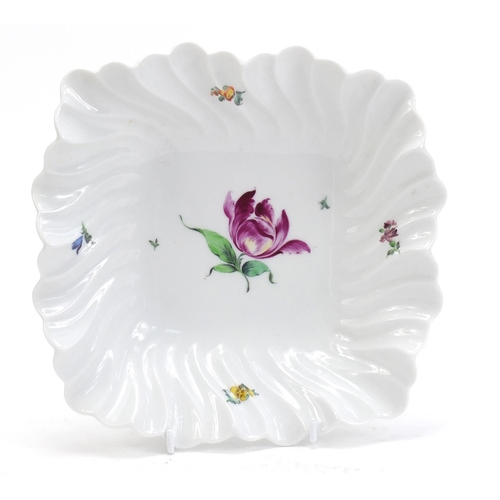 1134 - Nymphenburg porcelain bowl hand painted with flowers, 22.5cm high