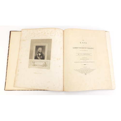 668 - The Life of Lord Nelson Duke of Bronte illustrated book with engravings and Nelson letter, London pr... 