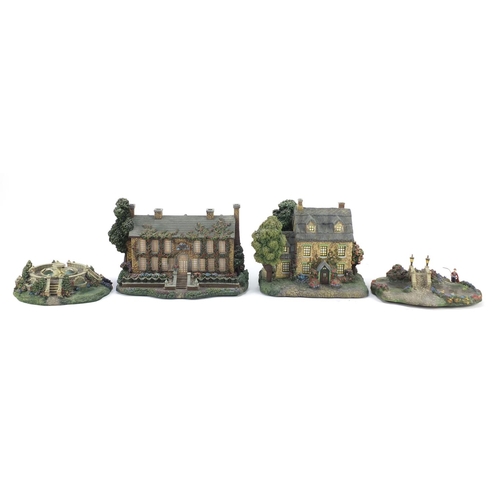 1532 - Seven Hawthorn Village models including Lamplight Tea Room and Falbrook Florist, the largest 23cm wi... 