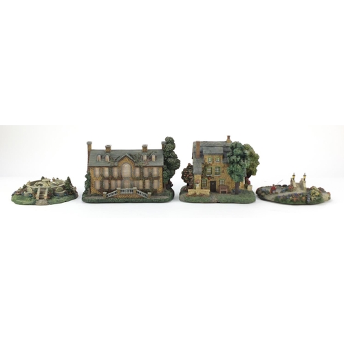 1532 - Seven Hawthorn Village models including Lamplight Tea Room and Falbrook Florist, the largest 23cm wi... 