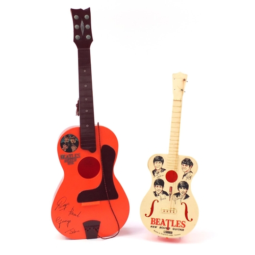 867 - Two vintage Beatles guitars by Selcol comprising New Sound guitar and Big Six, the largest 79cm in l... 