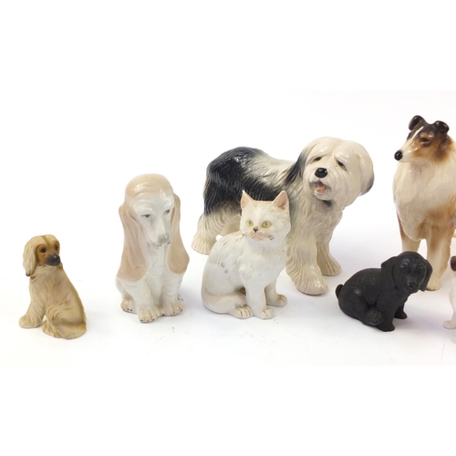 1558 - Porcelain dogs including Coppercraft and Melba ware together with one other, the largest 20.5cm in l... 