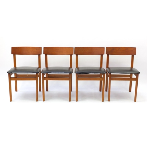 1599 - Set of four 1970's teak dining chairs, each 71cm high