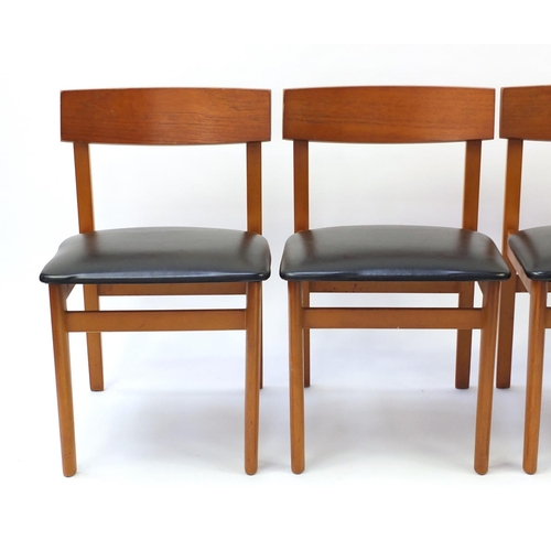 1599 - Set of four 1970's teak dining chairs, each 71cm high