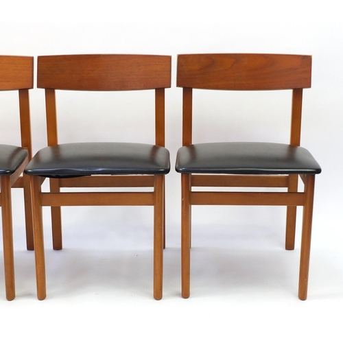 1599 - Set of four 1970's teak dining chairs, each 71cm high