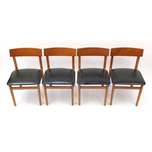 1599 - Set of four 1970's teak dining chairs, each 71cm high