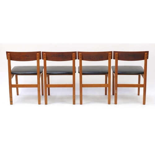 1599 - Set of four 1970's teak dining chairs, each 71cm high