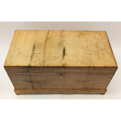 1612 - Victorian pine trunk, 56cm H x 104cm W x 52cm D