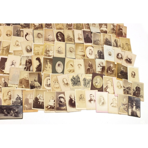 1286 - Collection of Victorian social history portrait cabinet cards, the largest 16.5cm x 11.5cm