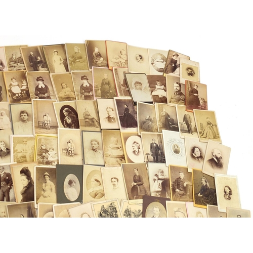 1286 - Collection of Victorian social history portrait cabinet cards, the largest 16.5cm x 11.5cm