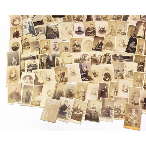 1286 - Collection of Victorian social history portrait cabinet cards, the largest 16.5cm x 11.5cm