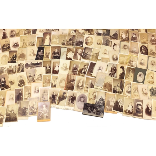 1286 - Collection of Victorian social history portrait cabinet cards, the largest 16.5cm x 11.5cm