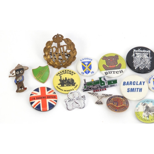 1287 - Antique and later coinage and badges including Golden Shred, RAF and Butlins