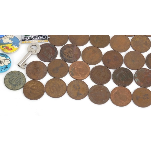 1287 - Antique and later coinage and badges including Golden Shred, RAF and Butlins