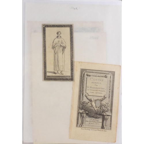 572 - Antique and later engravings and prints arranged in a folder, some Old Masters including La Processi... 