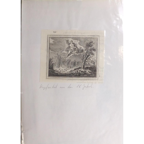 572 - Antique and later engravings and prints arranged in a folder, some Old Masters including La Processi... 