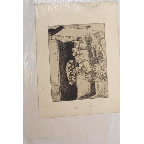 574 - Antique and later engravings, prints and drawings arranged in a folder, some Old Masters including t... 