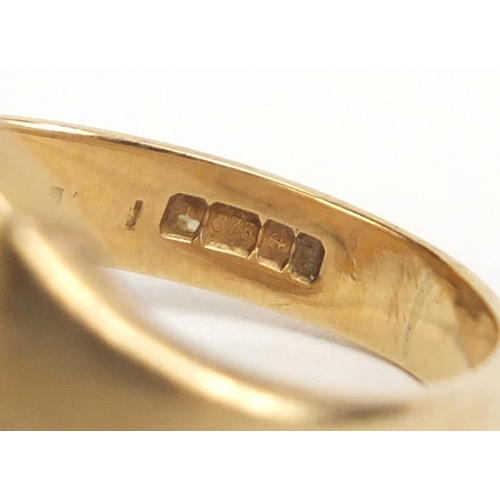 481 - 9ct gold and enamel masonic spinner ring, size L, 5.7g