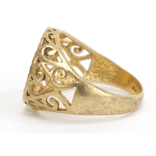 353 - Silver gilt George and the dragon ring, size R, 6.3g