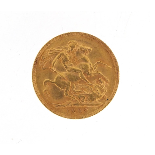 290 - Edward VII 1908 gold sovereign