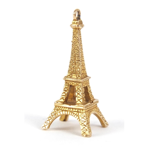 408 - 9ct gold Eiffel Tower charm, 2.5cm high, 2.5g