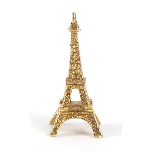 408 - 9ct gold Eiffel Tower charm, 2.5cm high, 2.5g